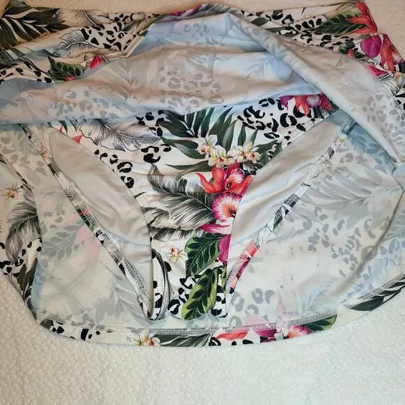 Sunsets tropical print bathing suit bottoms women’s size  M; top 34E/32f/30g - Picture 3 of 13